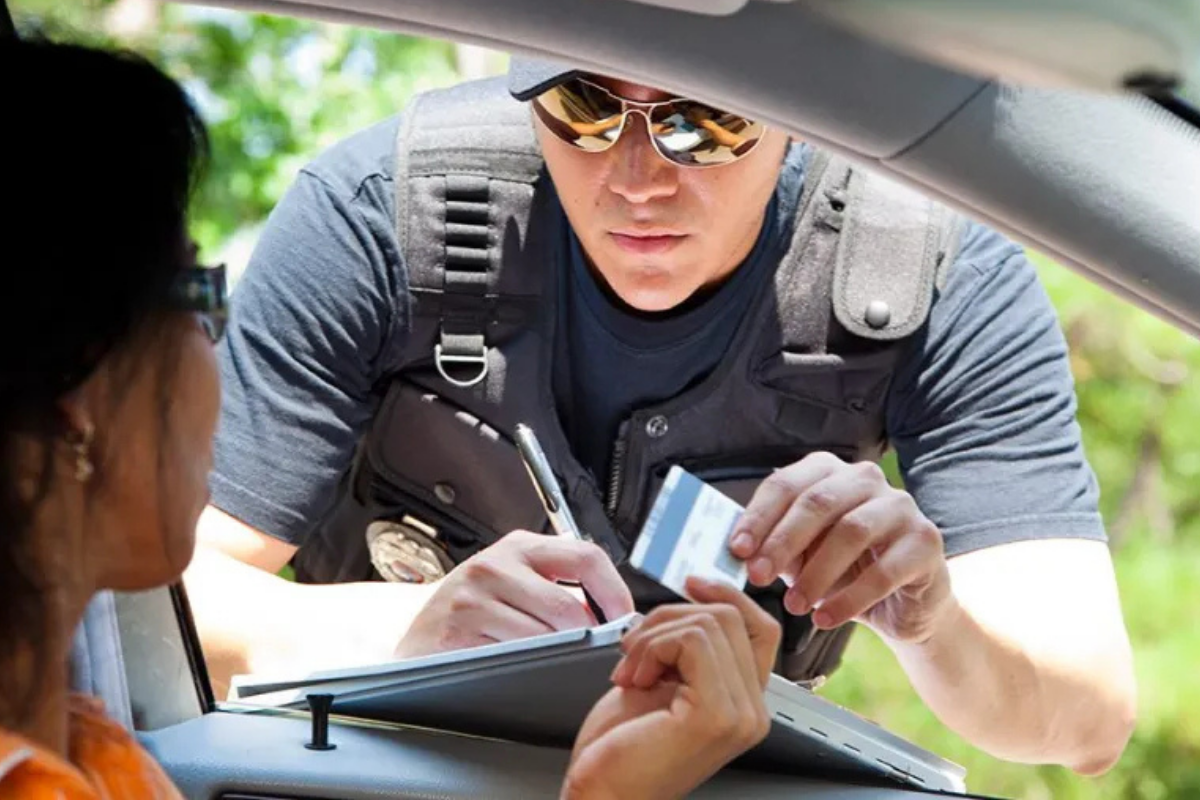 Driver at the scene of a car accident in Florida